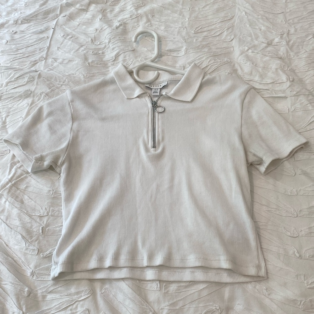 Cropped collard shirt